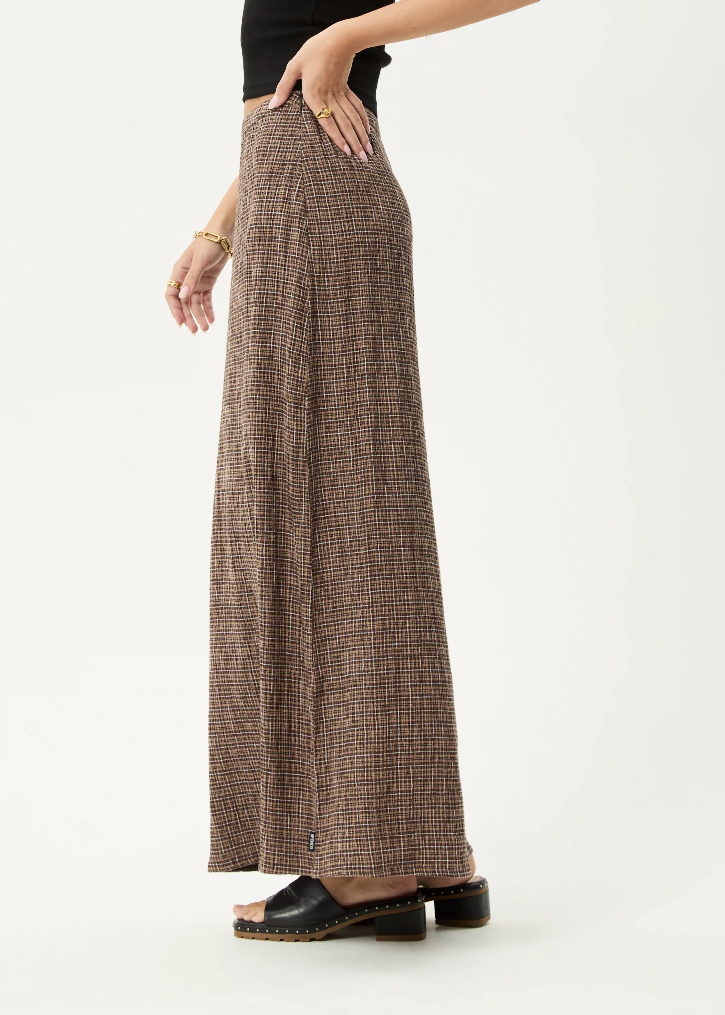 AFENDS Womens Lita - Seersucker Maxi Skirt - Hometown Coffee