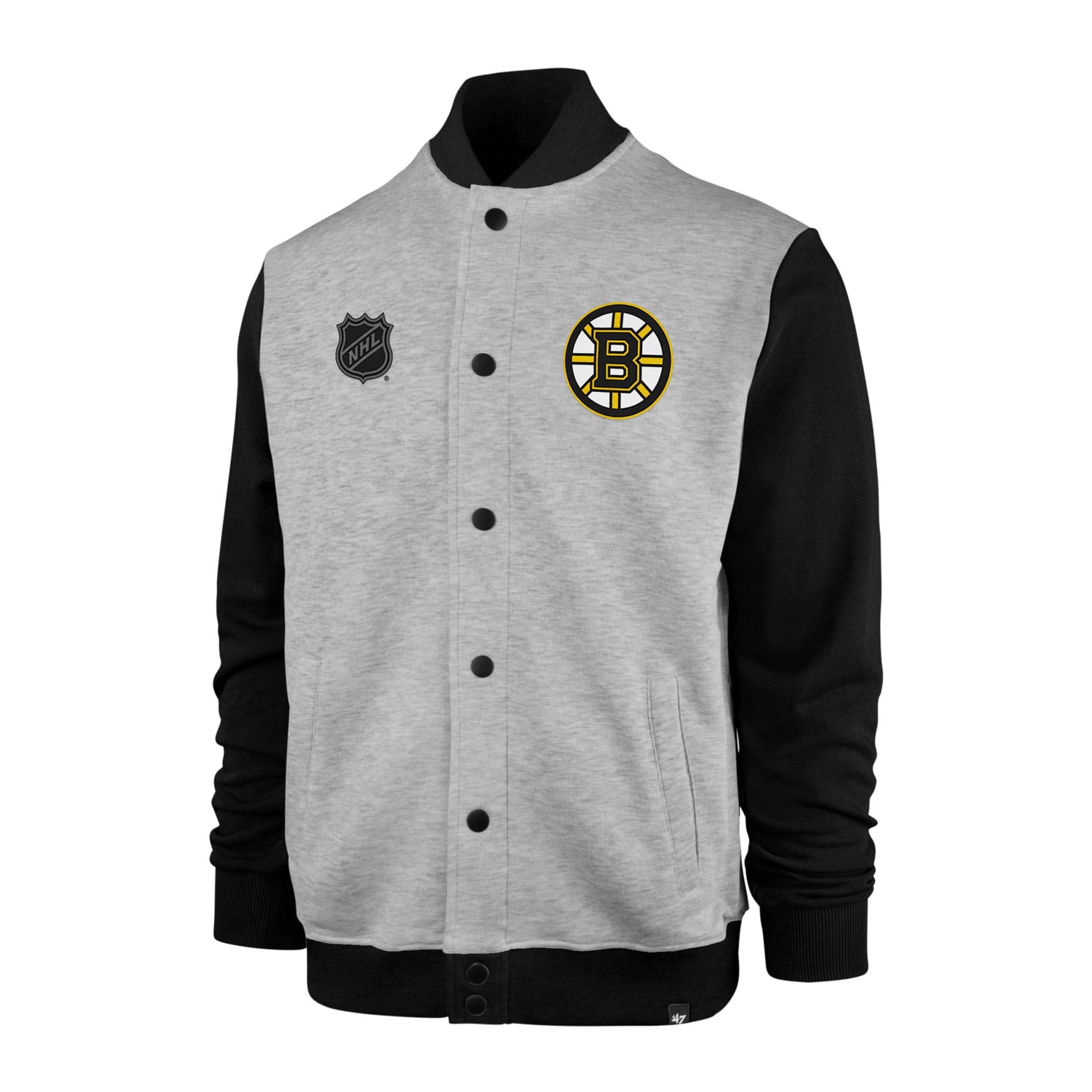 Boston Bruins '47 Burnside Hockey Letterman Track Jacket