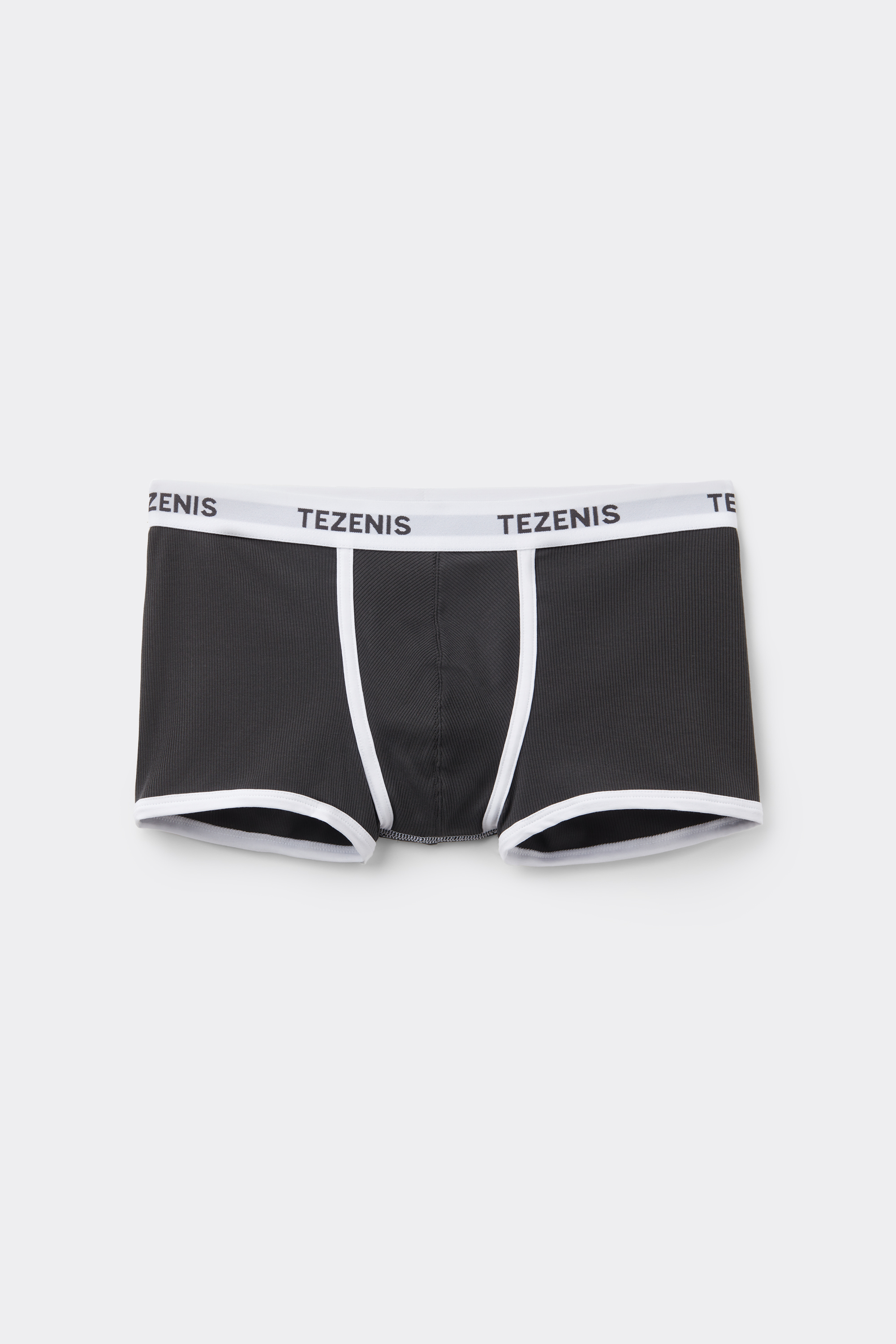 Ribbed Cotton Boxers with Logo Elastic