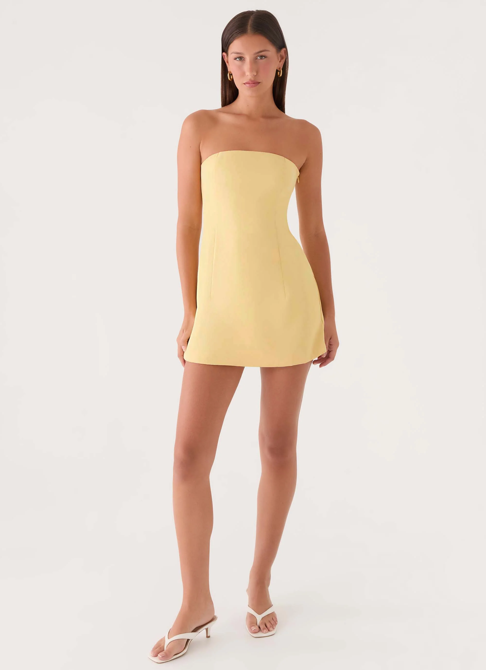 Della Strapless Mini Dress - Yellow