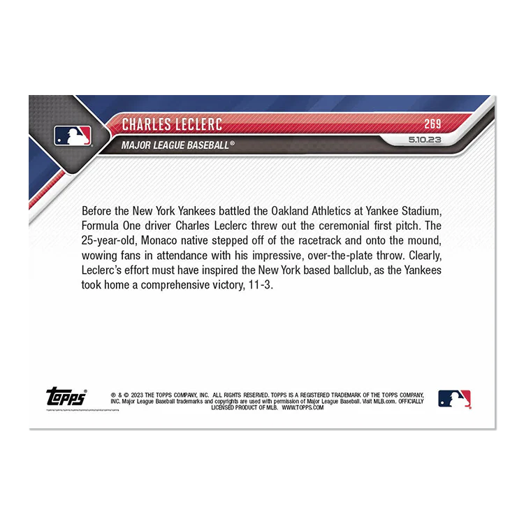 Topps UK - Charles Leclerc - 2023 MLB TOPPS NOW® Card 269