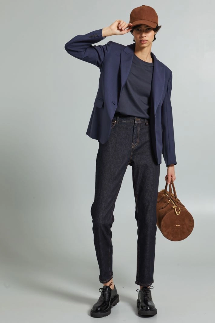 Blazer with single button - DARK BLUE