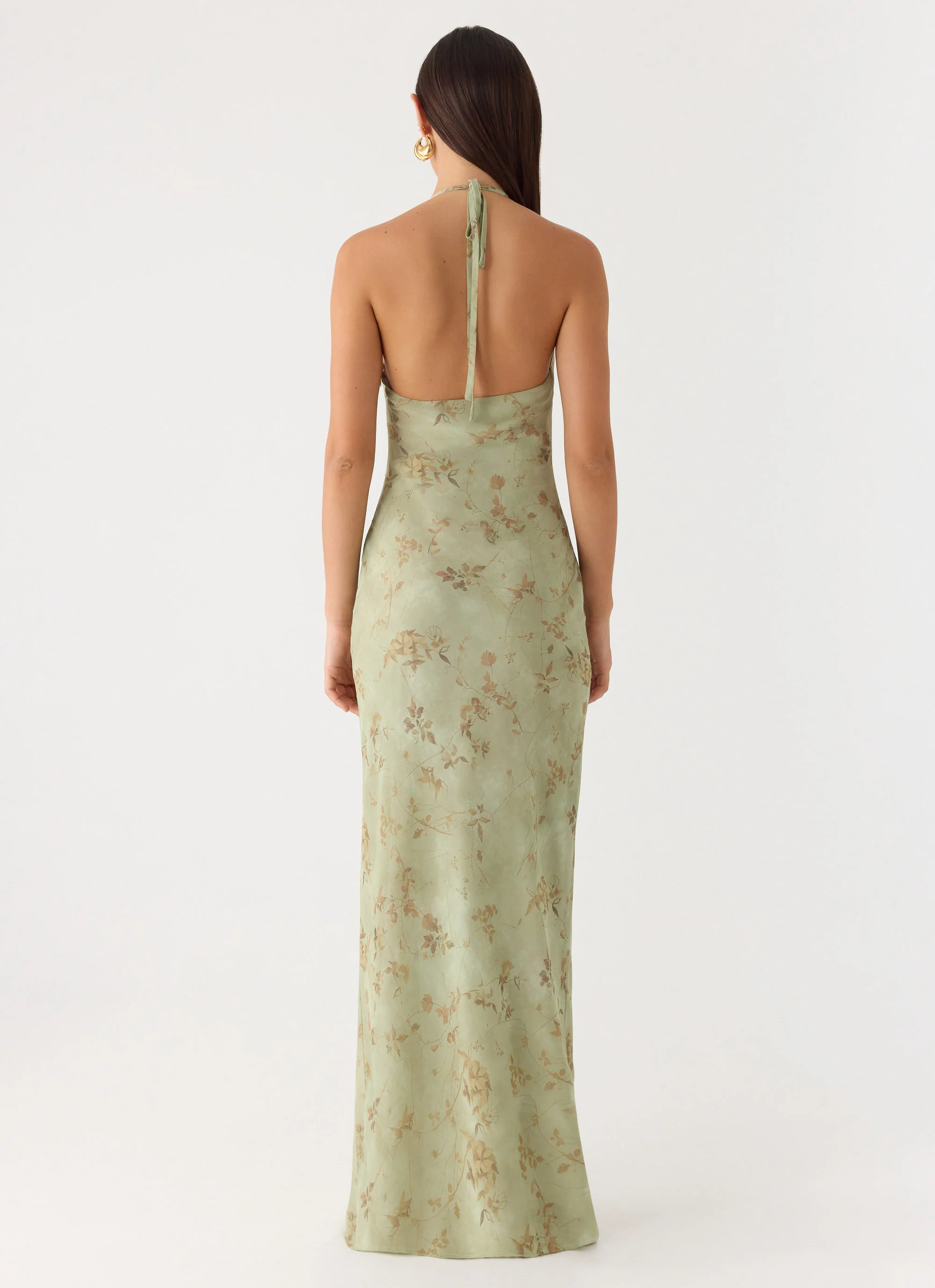 Ultra Quiet Halter Maxi Dress - Wispy Fern