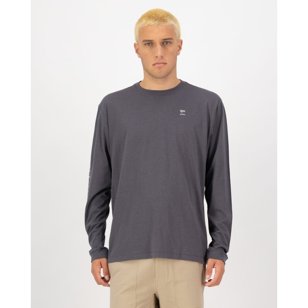 Mons Royale Yonder Merino Organic Cotton Longsleeve Shirt Men - vintage black 1265