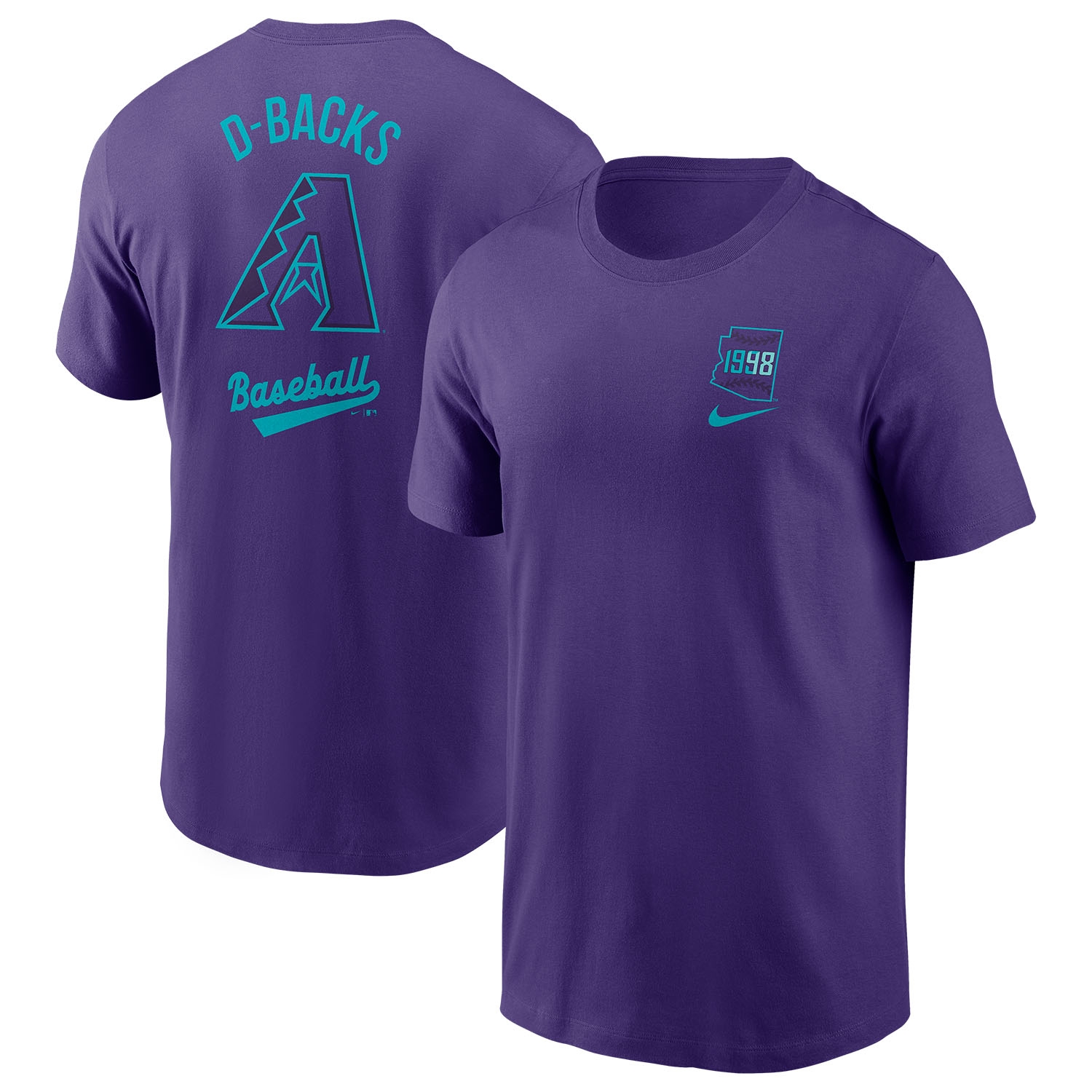 Arizona Diamondbacks City Connect 2-Hit Nike Cotton T-Shirt Purple