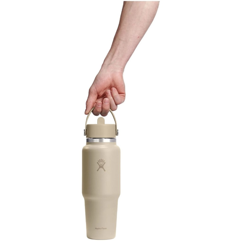 Hydro Flask 32oz Wide Mouth Insulated Travel Bottle + Flex Straw Cap - 946ml - Oat