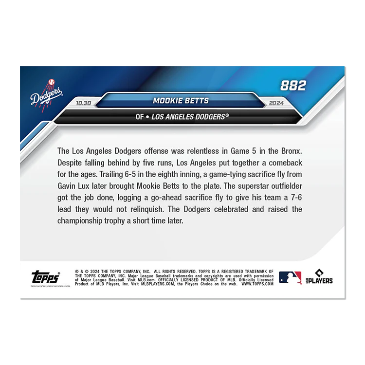 Mookie Betts - 2024 MLB Topps NOW® Card 882