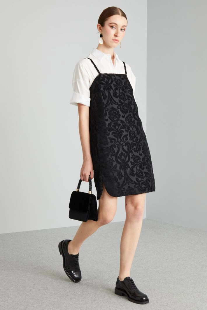 Brocade short dress - BLACK