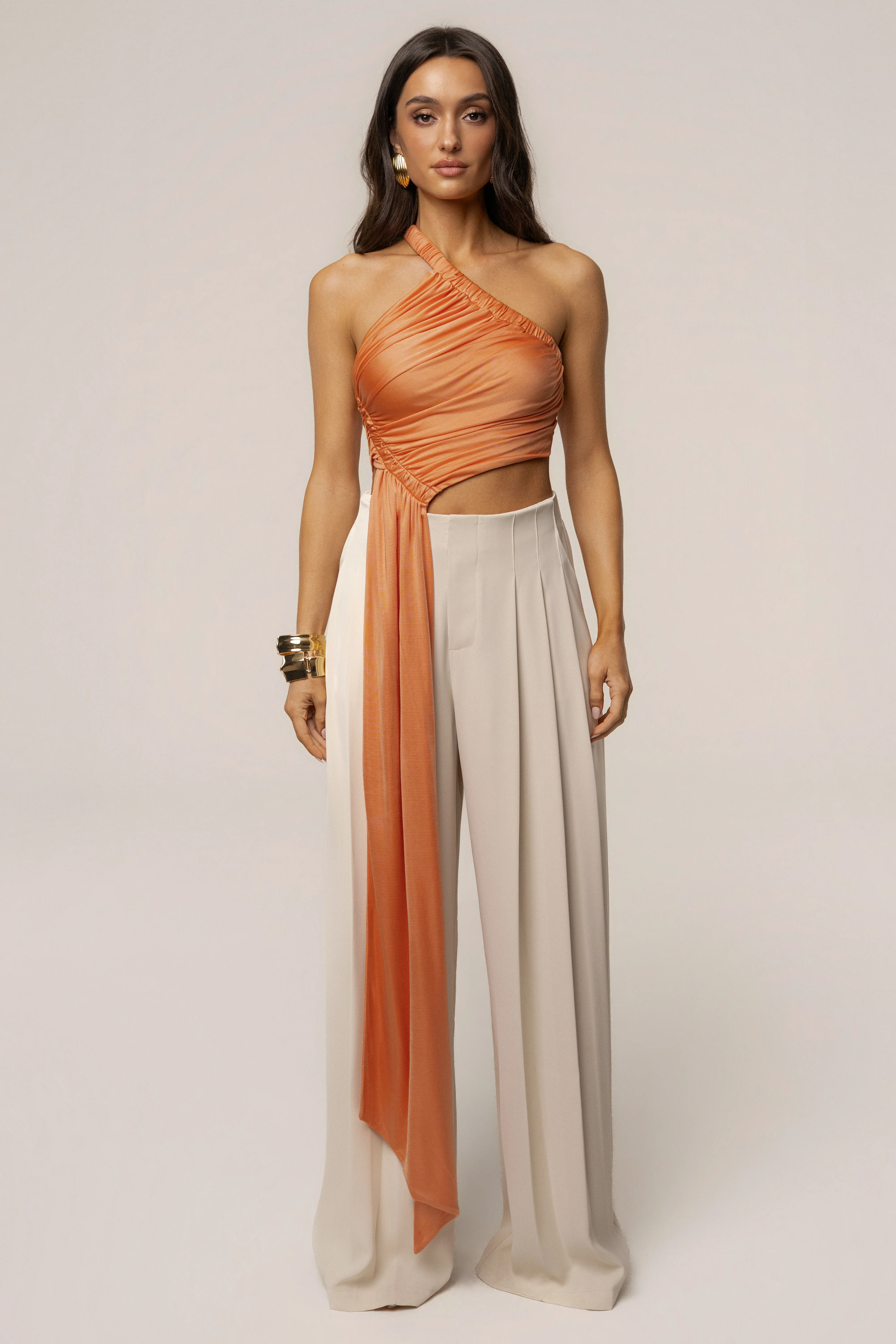 Peach Spotlight Draped Top