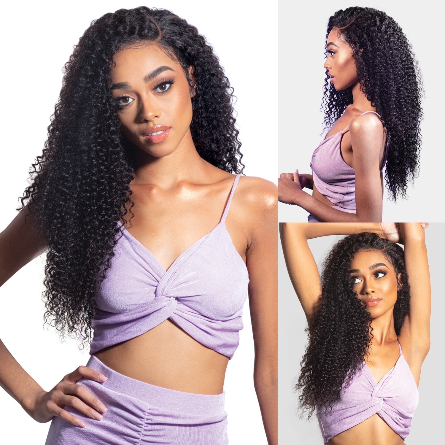 Shake-N-Go Virgin Remy Hair HD Lace Closure Glossy 4X4 Spanish Curl 12