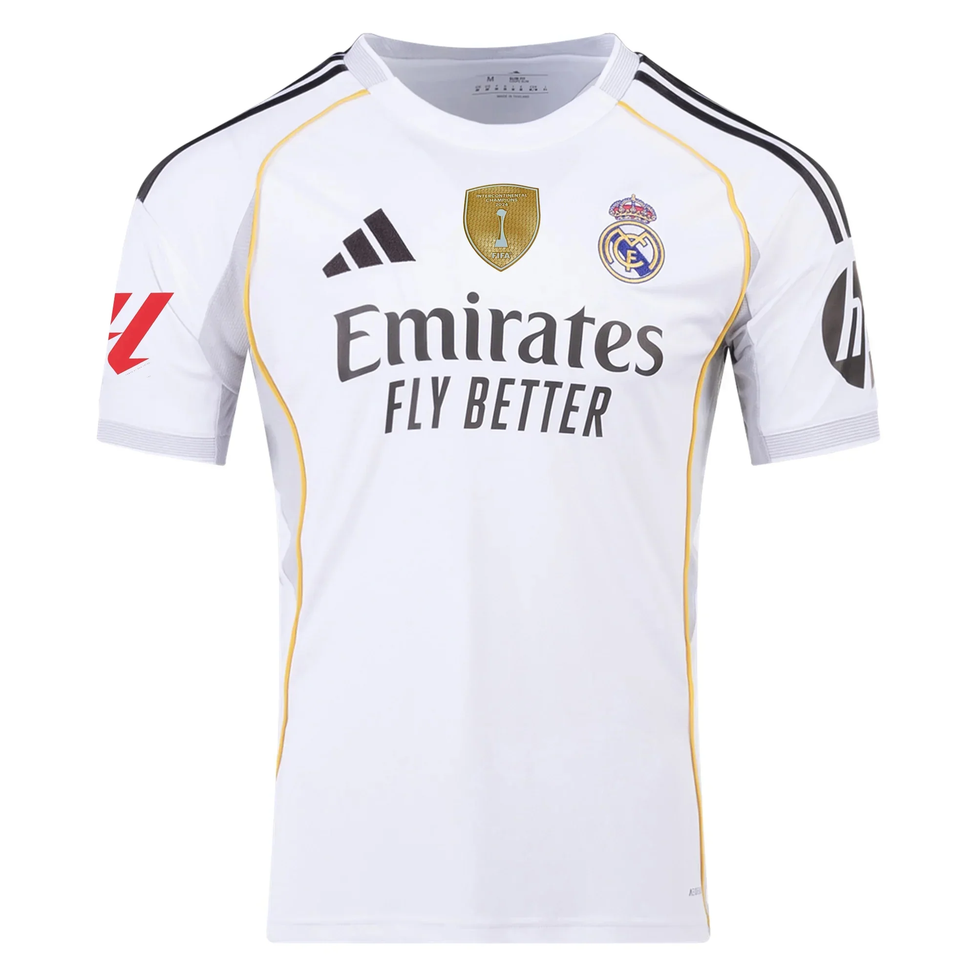 Men's Real Madrid 25/26 Home Jersey w/ La Liga + Intercontinental Champion Patch (White)