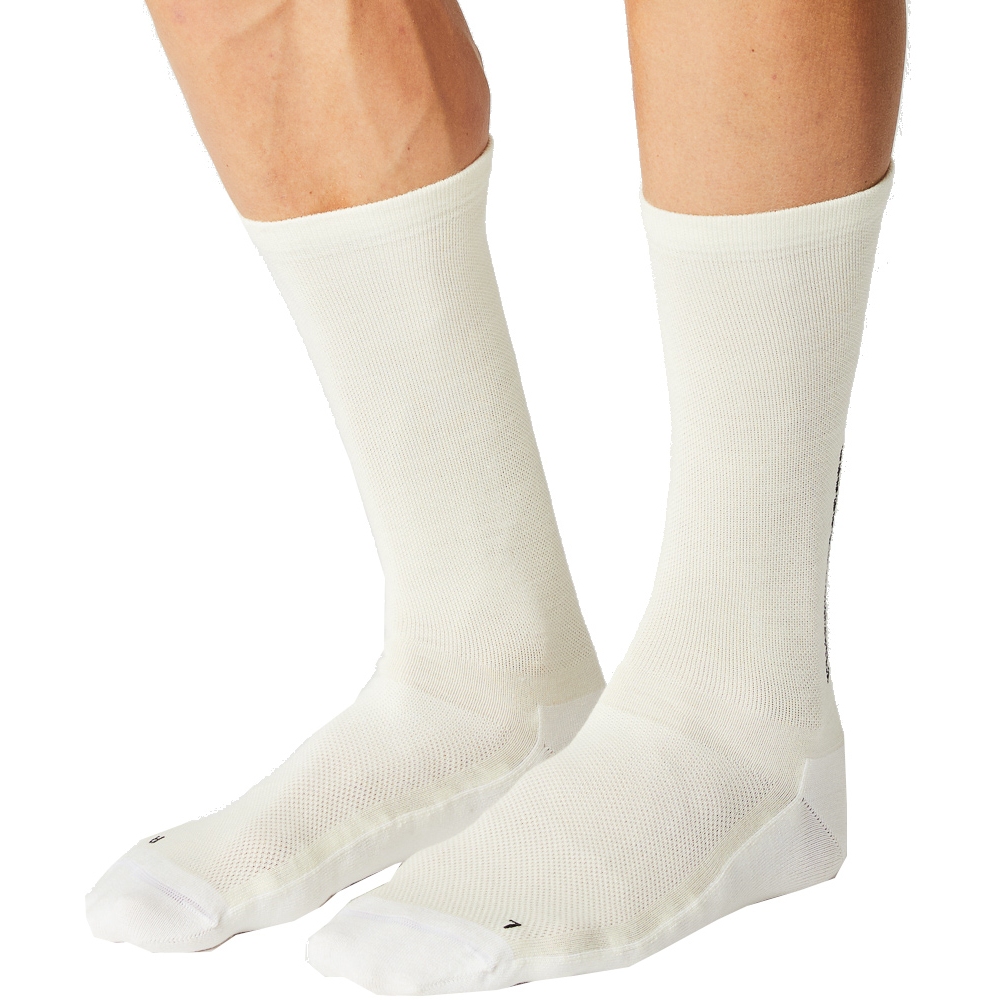 FINGERSCROSSED Light Merino Silk Cycling Socks - Creme/White
