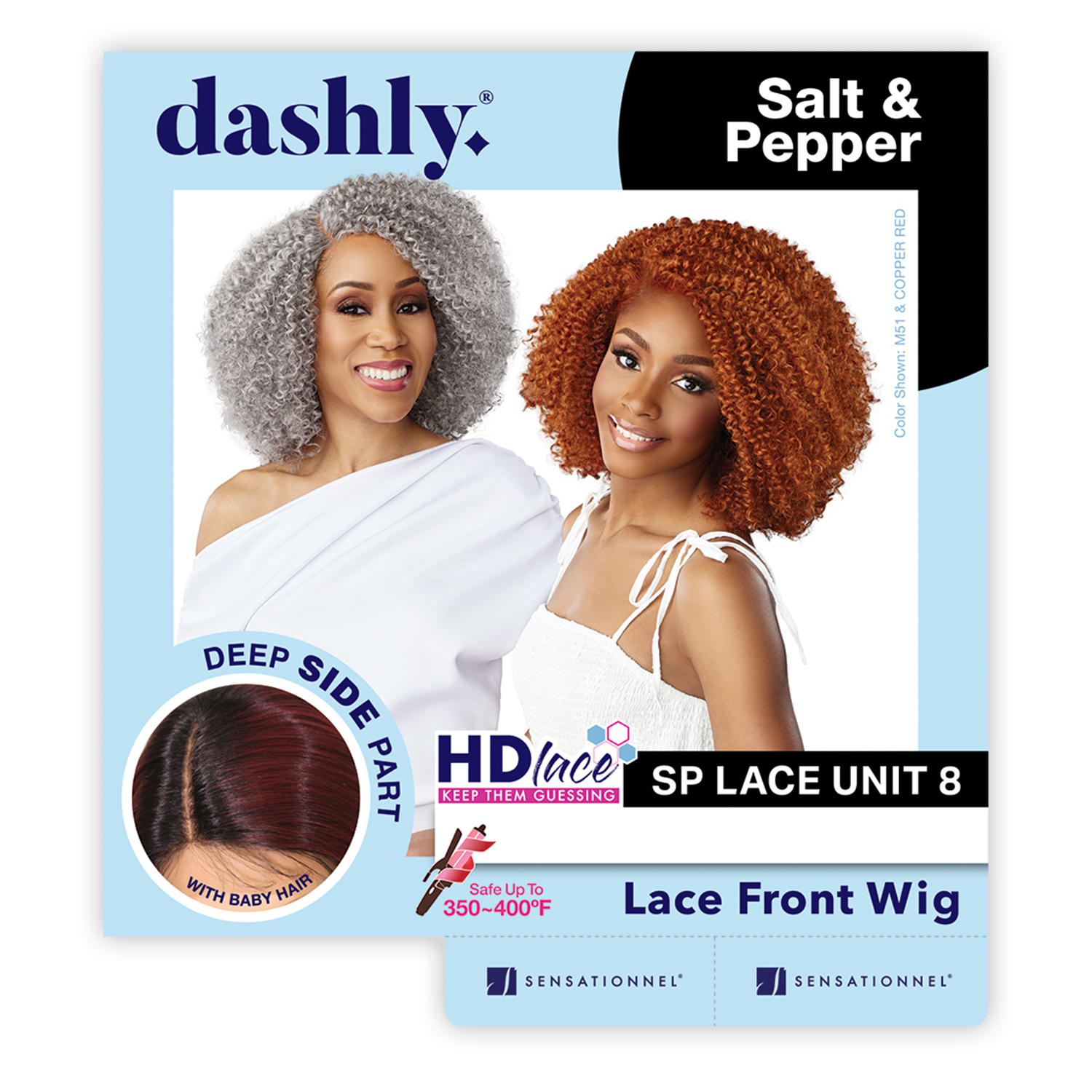 Sensationnel Dashly HD Lace Front Wig Salt N Pepper SP Unit 8