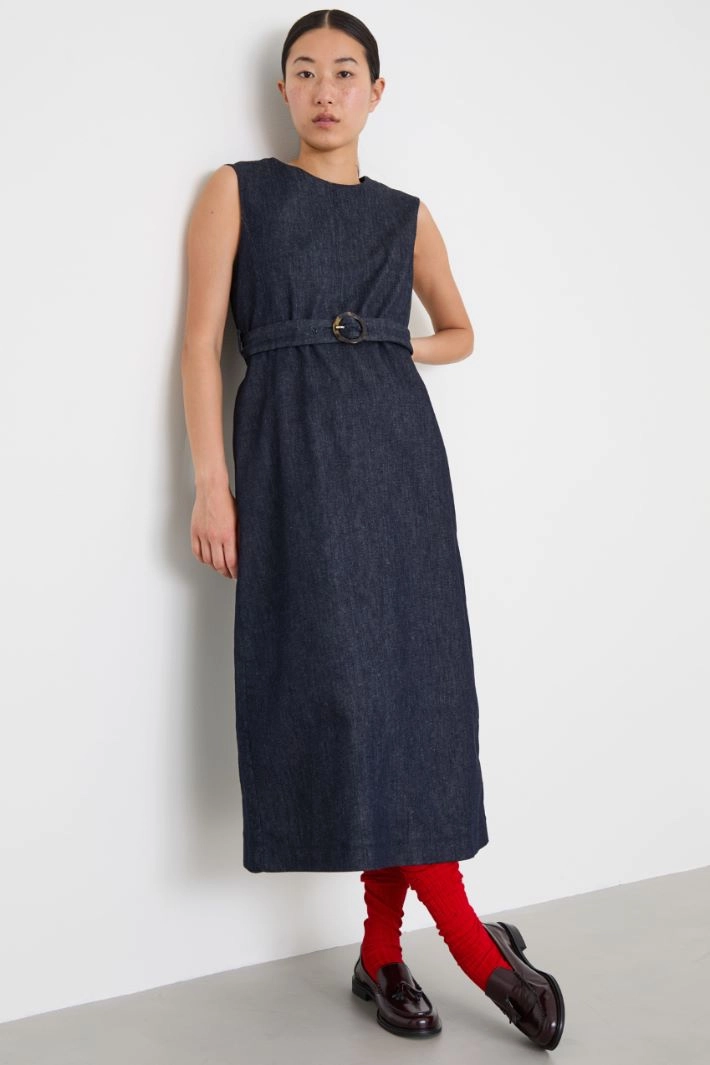 Denim pencil dress - BLUE