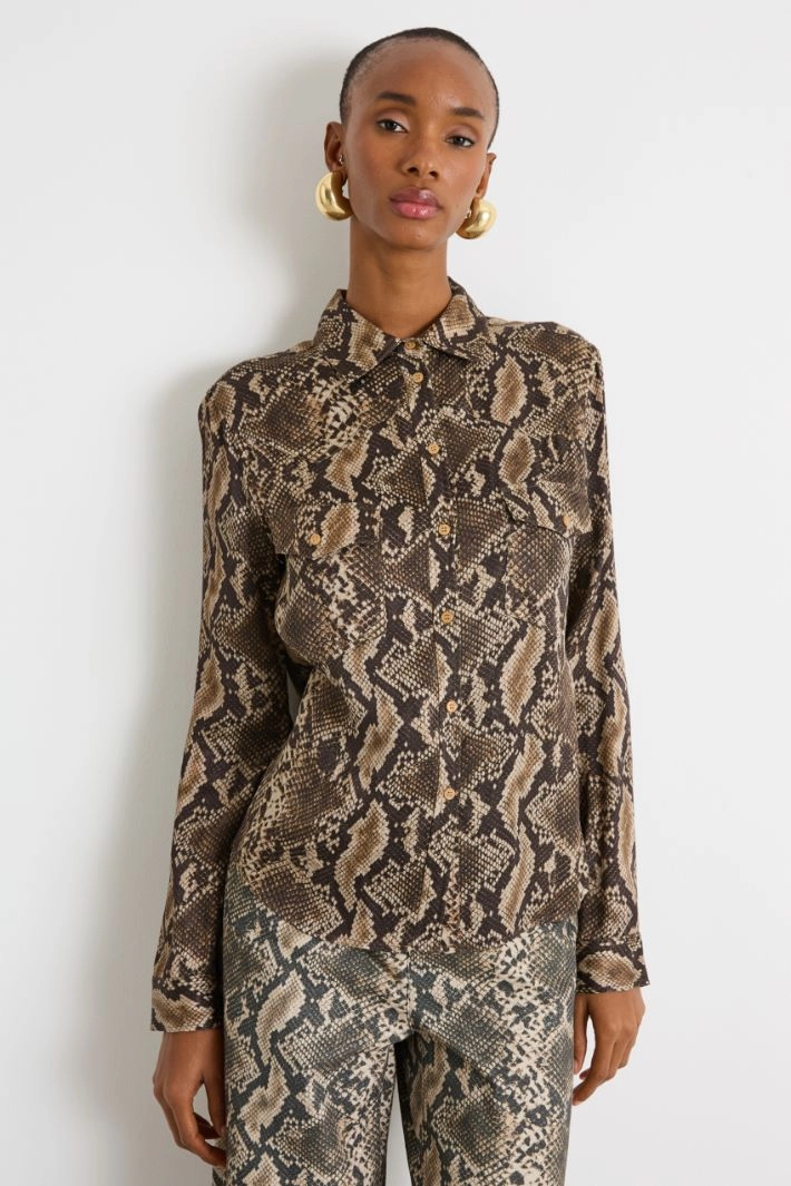 Jacquard shirt - BROWN