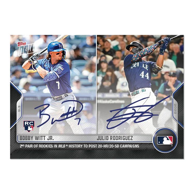On-Card Auto # to 99 - Bobby Witt Jr./Julio Rodriguez - 2022 MLB TOPPS NOW® Card 0833B