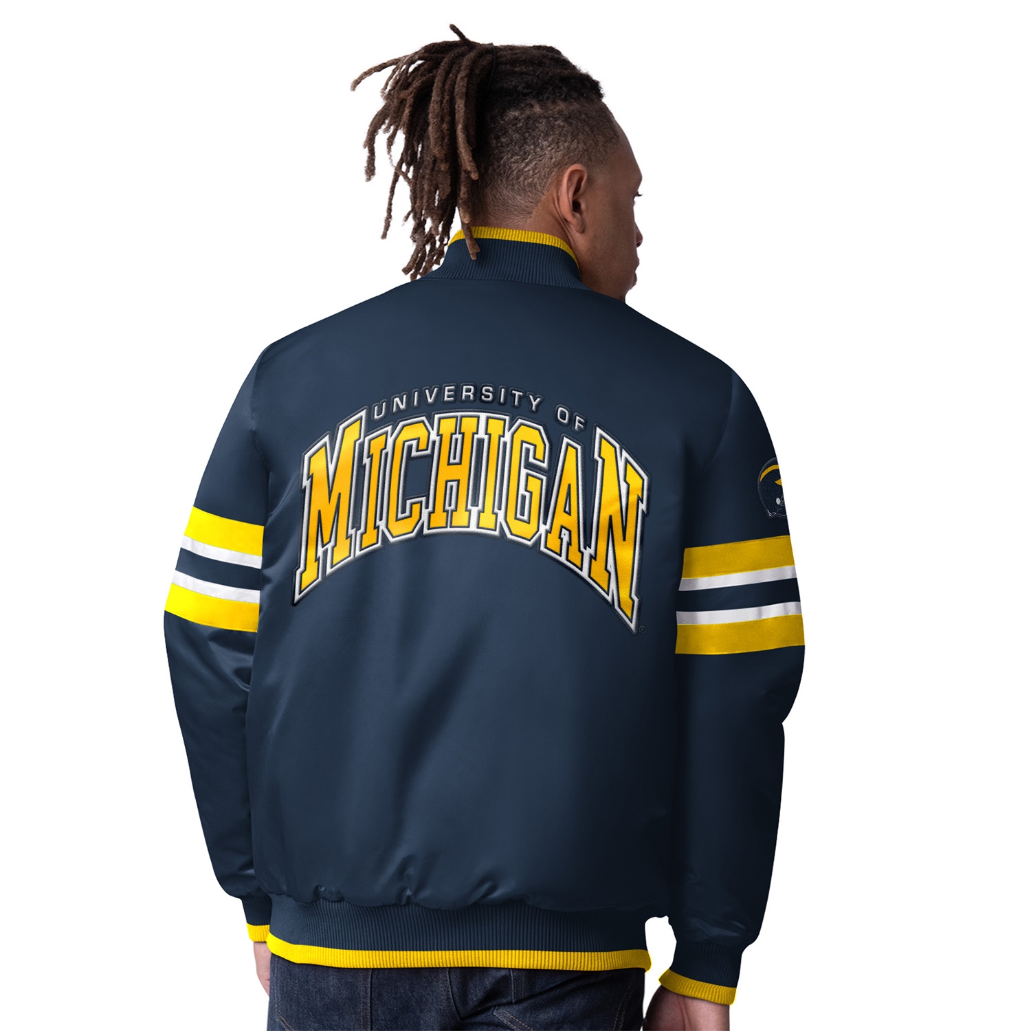 Michigan Wolverines Starter Scout Varsity NCAA Jacket Navy