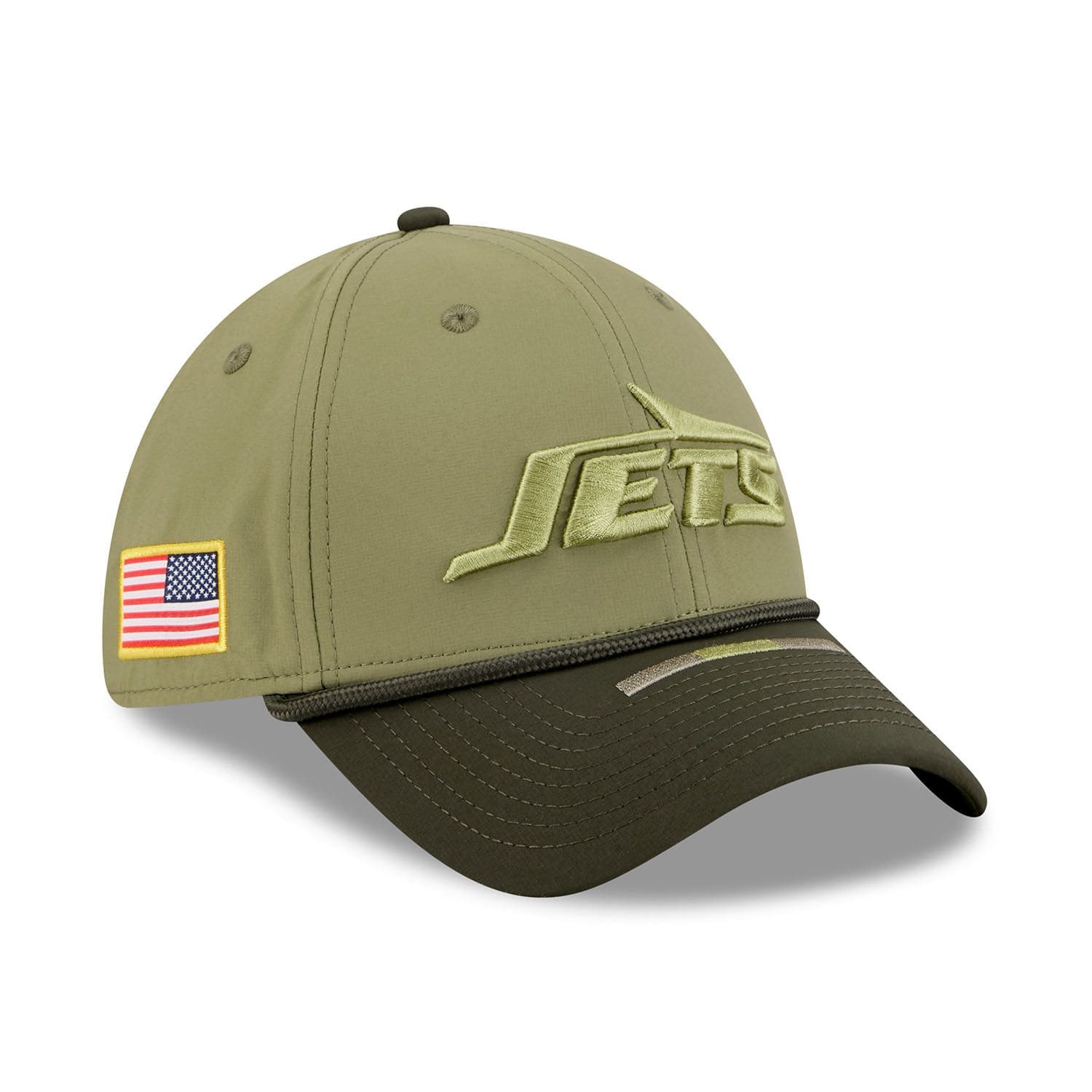 New York Jets 2025 NFL Salute to Service 39THIRTY Flex Cap Olive