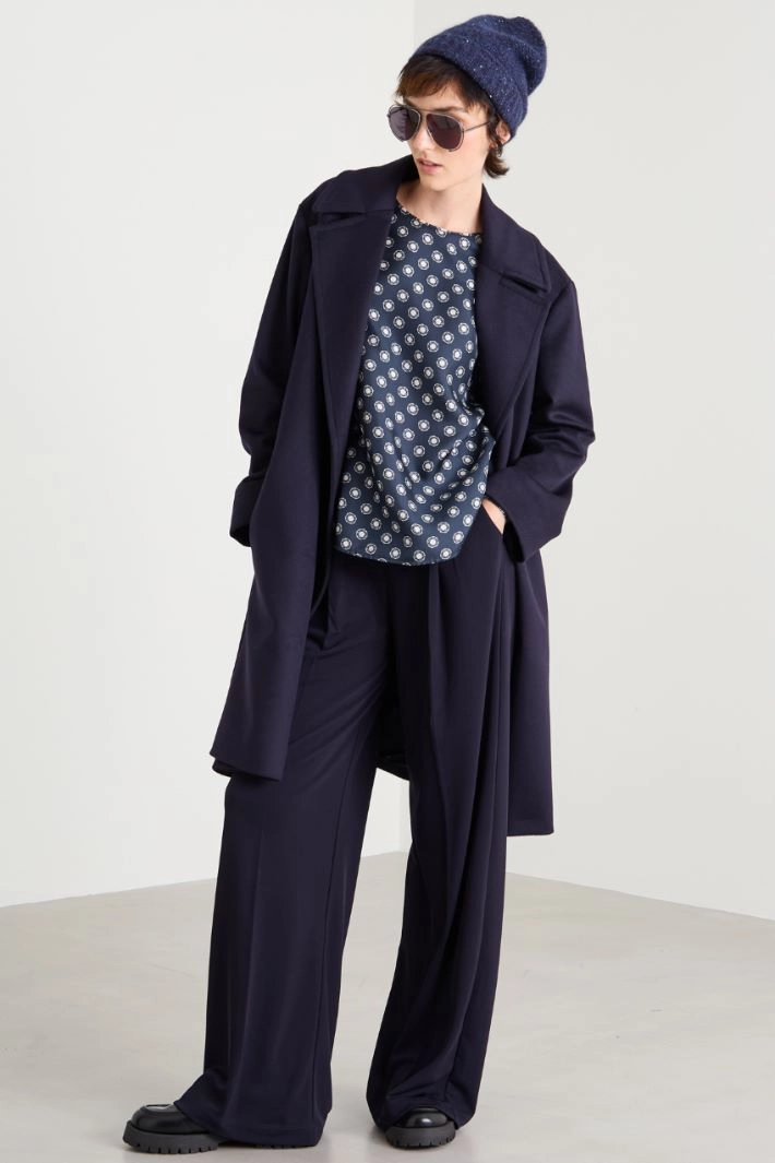 Zibeline drap coat - BLUE