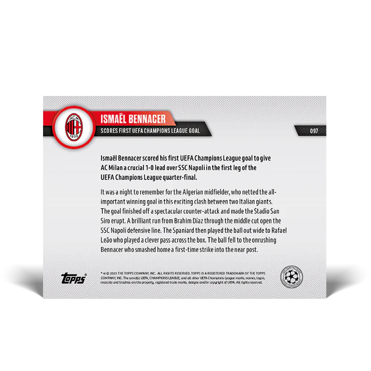 Topps UK - Scores first UEFA Champions League goal - UCL TOPPS NOW® Card #97