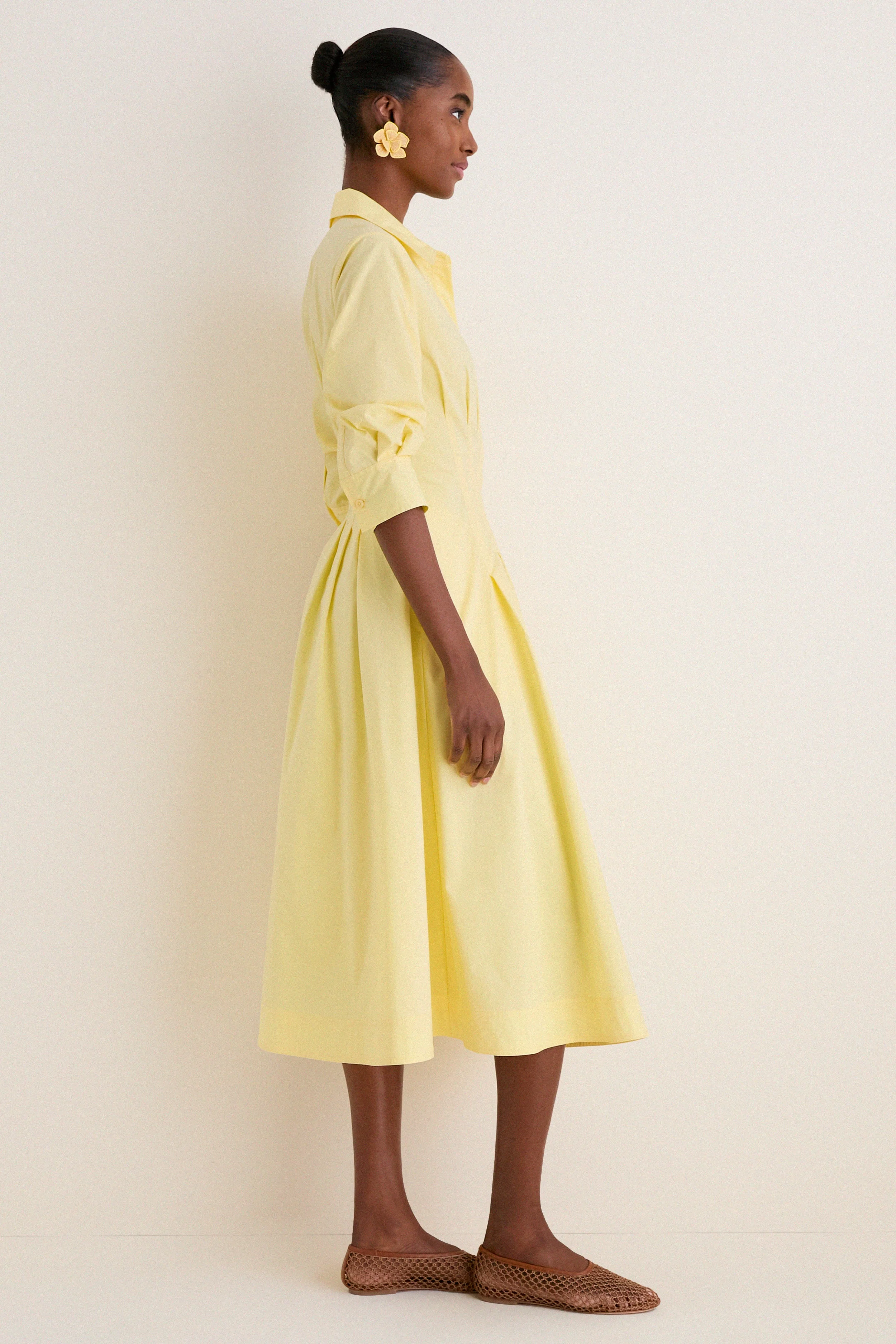 Buttercream Jazz Pintuck Midi Dress