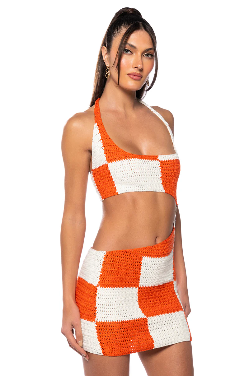 Sunset Stroll Crochet Mini Dress