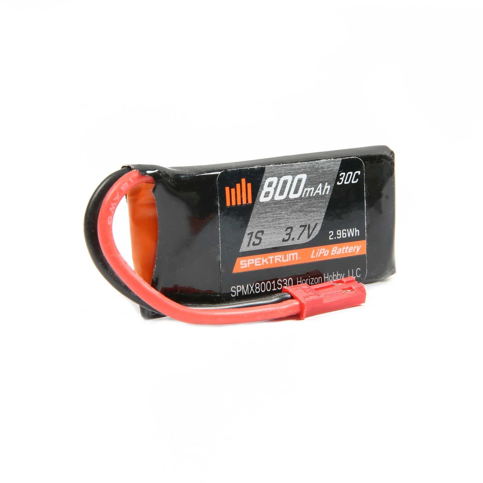 800mAh 1S 3.7V 30C LiPo Battery; JST Spektrum SPMX8001S30