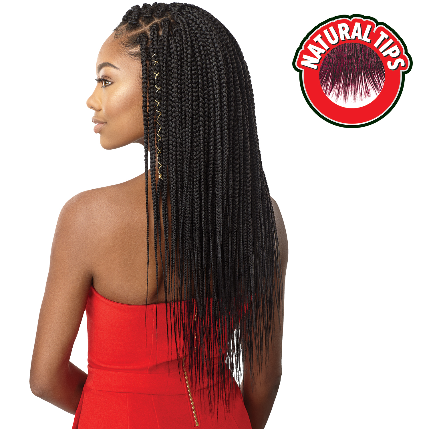Outre Synthetic Hair Crochet Braids X-Pression Braid Natural Tips Medium Box Braid 26