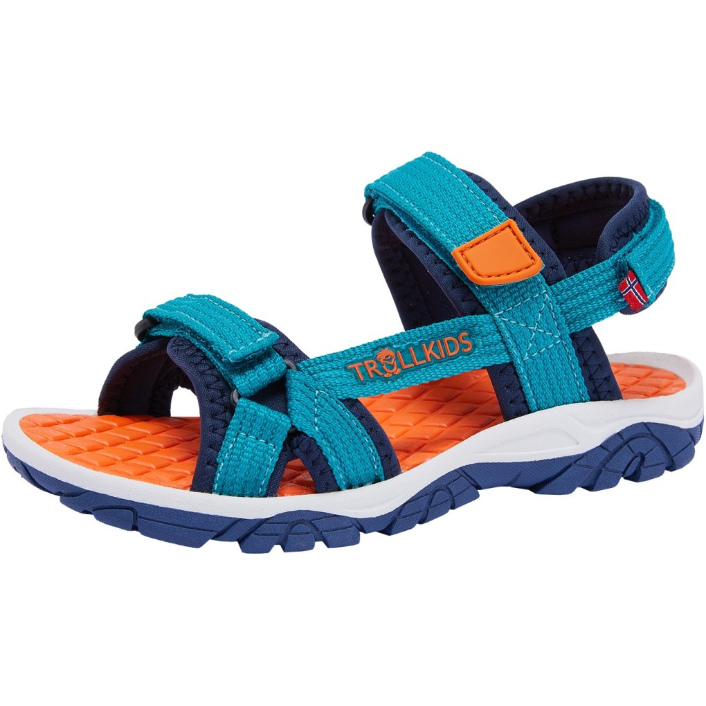 Trollkids Oslofjord Sandals Kids - Lake Blue/Bright Orange