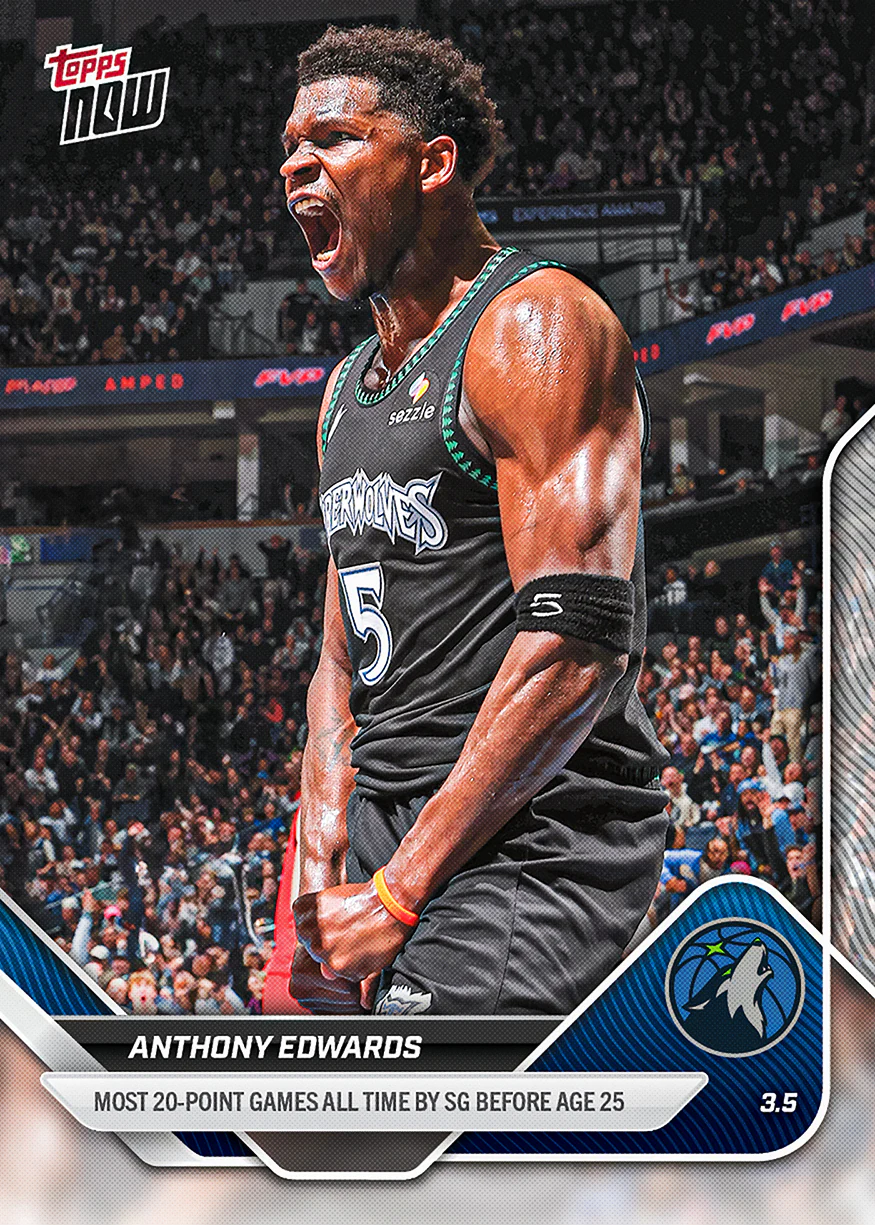 Anthony Edwards - 2025-26 NBA Topps NOW® - Card 195 - PR: 1874