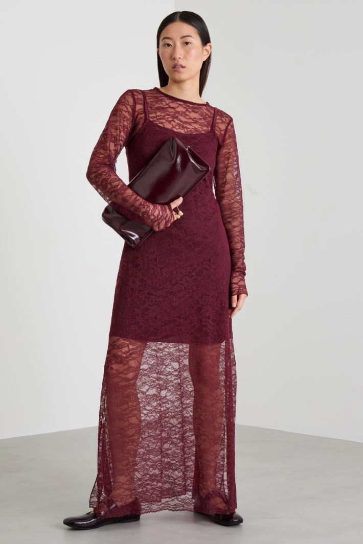 Lace dress - BORDEAUX