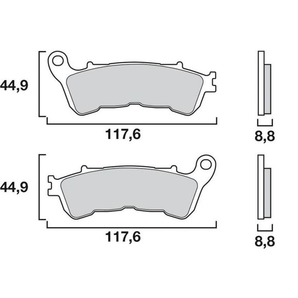 Brembo Sinter Metal Sintered Rear Brake PadsRef : 07HO57SP