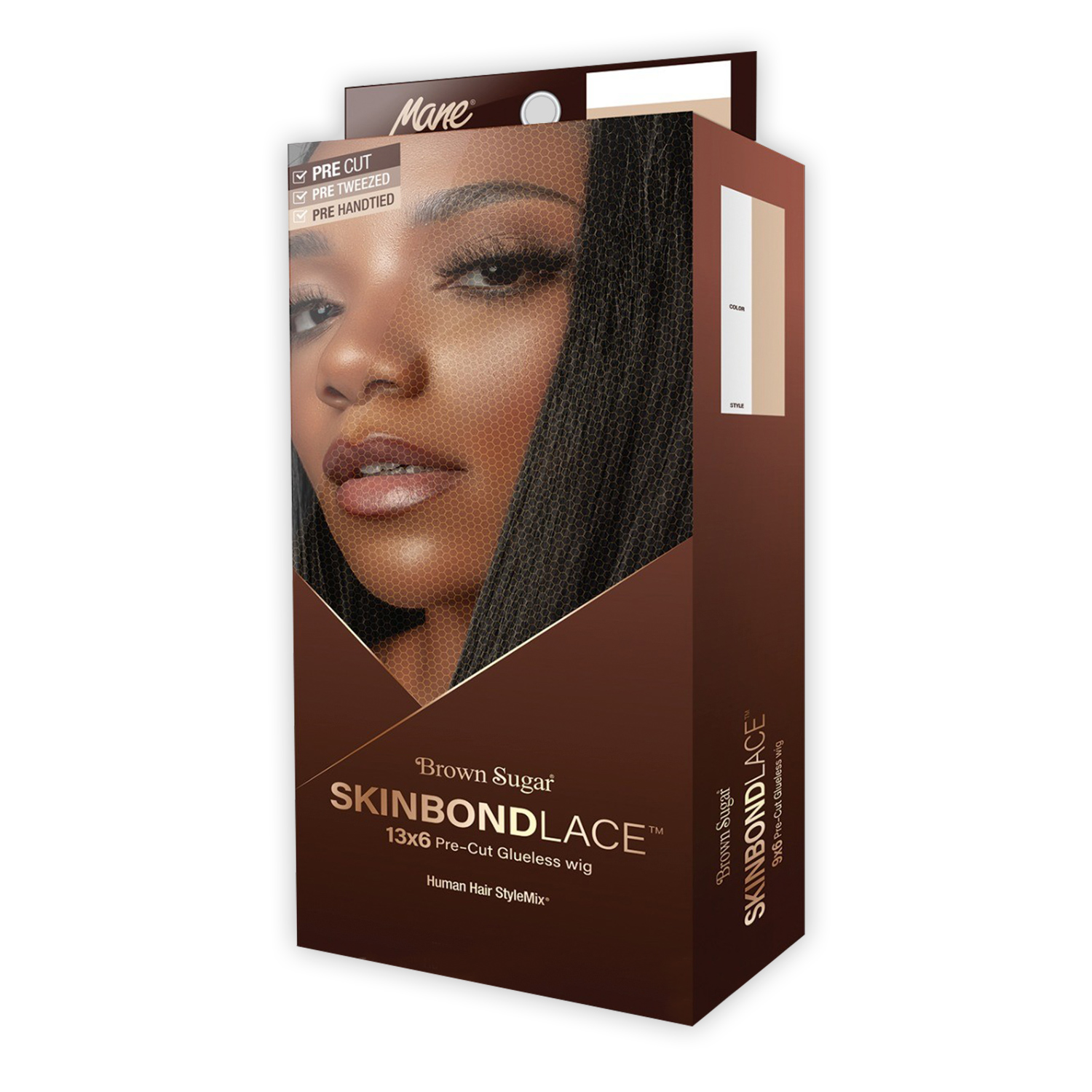 Mane Concept Human Hair Blend Skinbond Lace Front Wig Brown Sugar Pre Cut BSSB206 13X6 Glueless 02