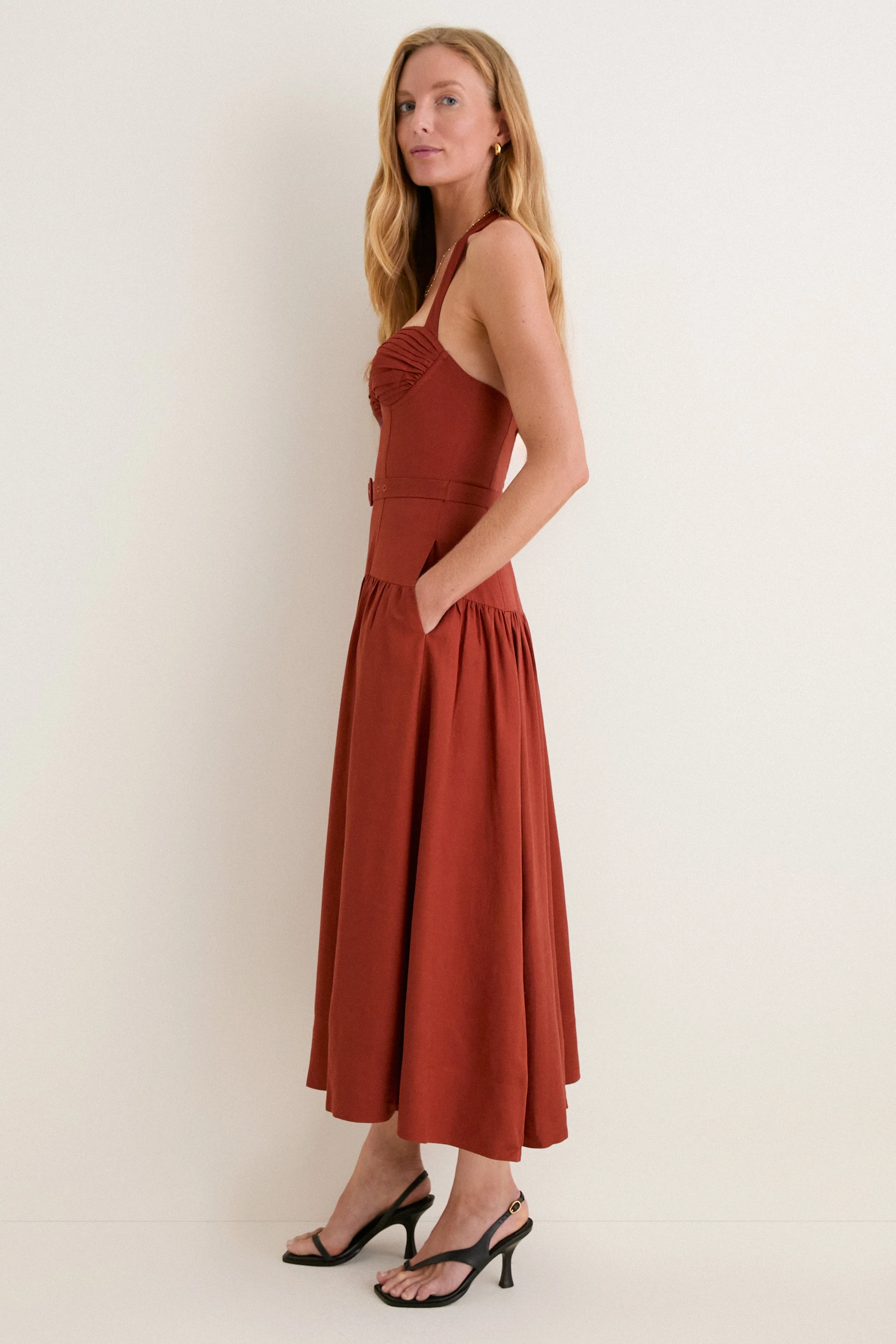 Rust Katinka Midi Dress