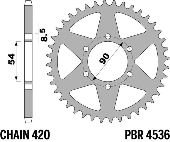 Standard steel PBR crown - 420 60 teethMALAGUTI 50 XSM 50 - 2007 - 2008Ref: Pbr01666A / 1151600001