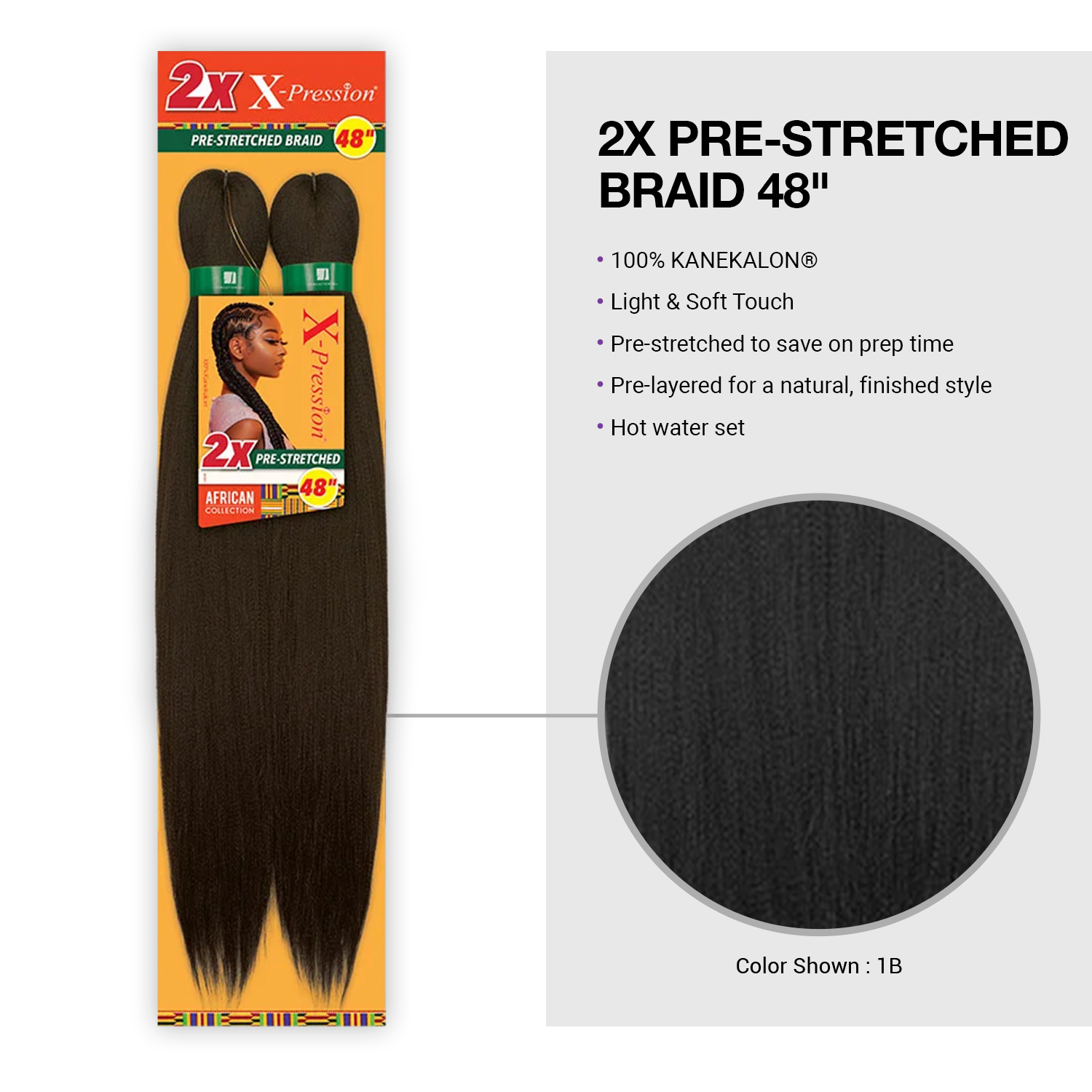 Sensationnel Synthetic Hair Braids X-Pression 2X Pre-Stretched Braid 48