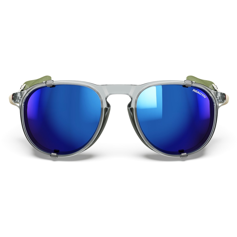 Julbo Millenium Sunglasses - Grey Translucent Glossy / Khaki / Beige - Blue Flash Reactiv 2-4