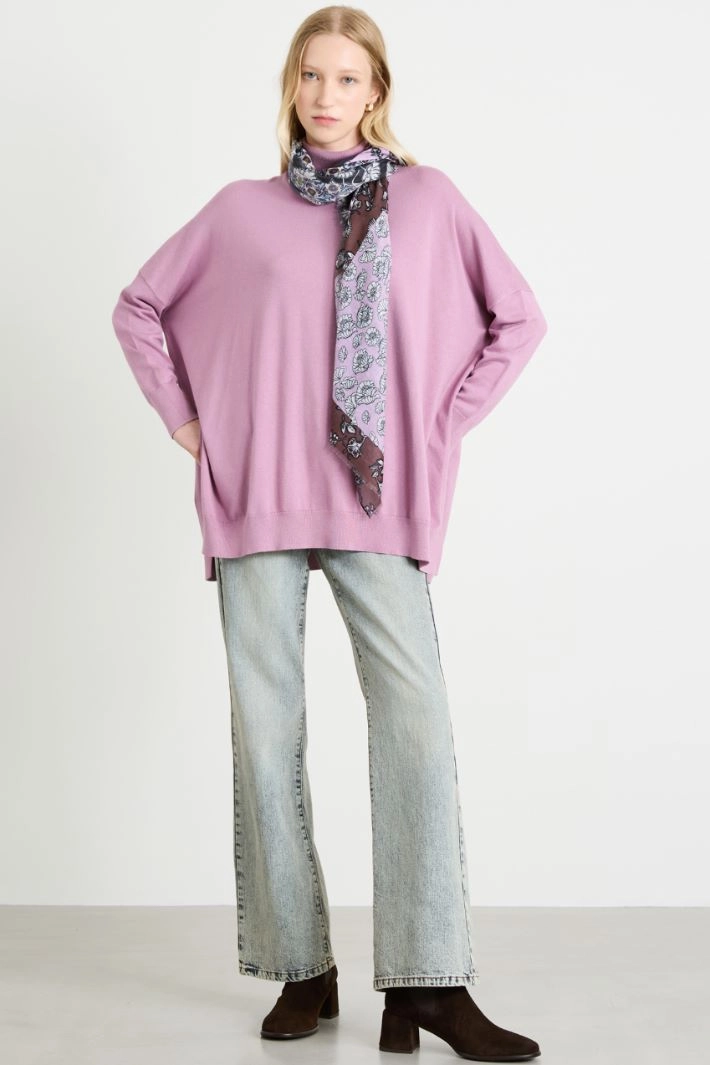 Patterned stole - BLACK LILAC