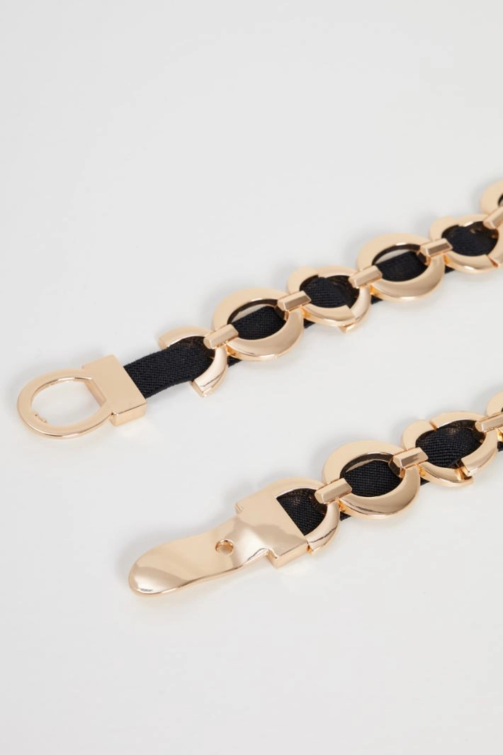 Elastic belt with metal inserts - GOLD