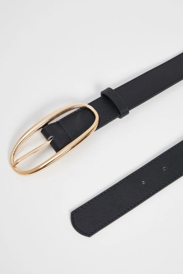 Saffiano effect belt - BLACK