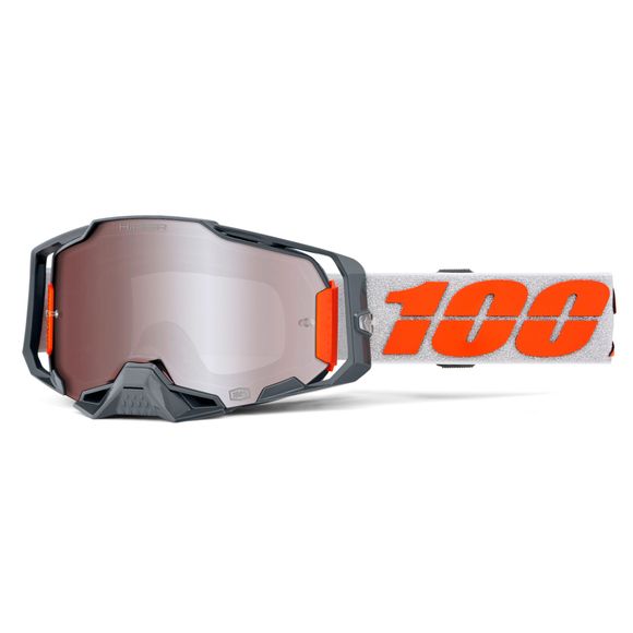 Masque cross 100% ARMEGA HiPER Silver - Ecran Mirror Silver 2025 - Gris / RougeRef : CE1457 / 50003-00016