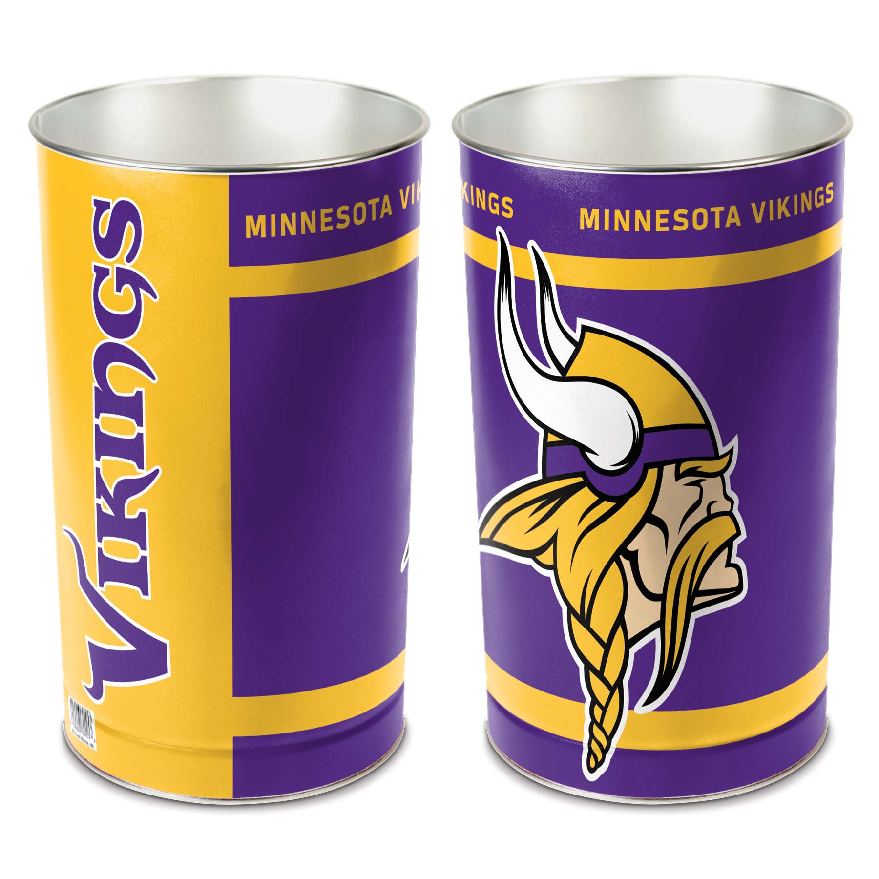Minnesota Vikings Metal NFL Wastebasket