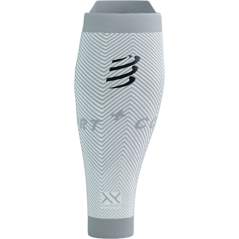 Compressport R2 Oxygen Compression Calf Sleeves - white/nebel grey
