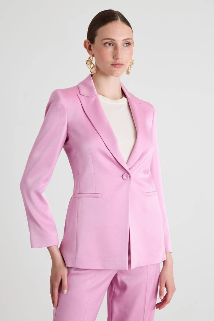 Blazer in shiny enver satin - PINK
