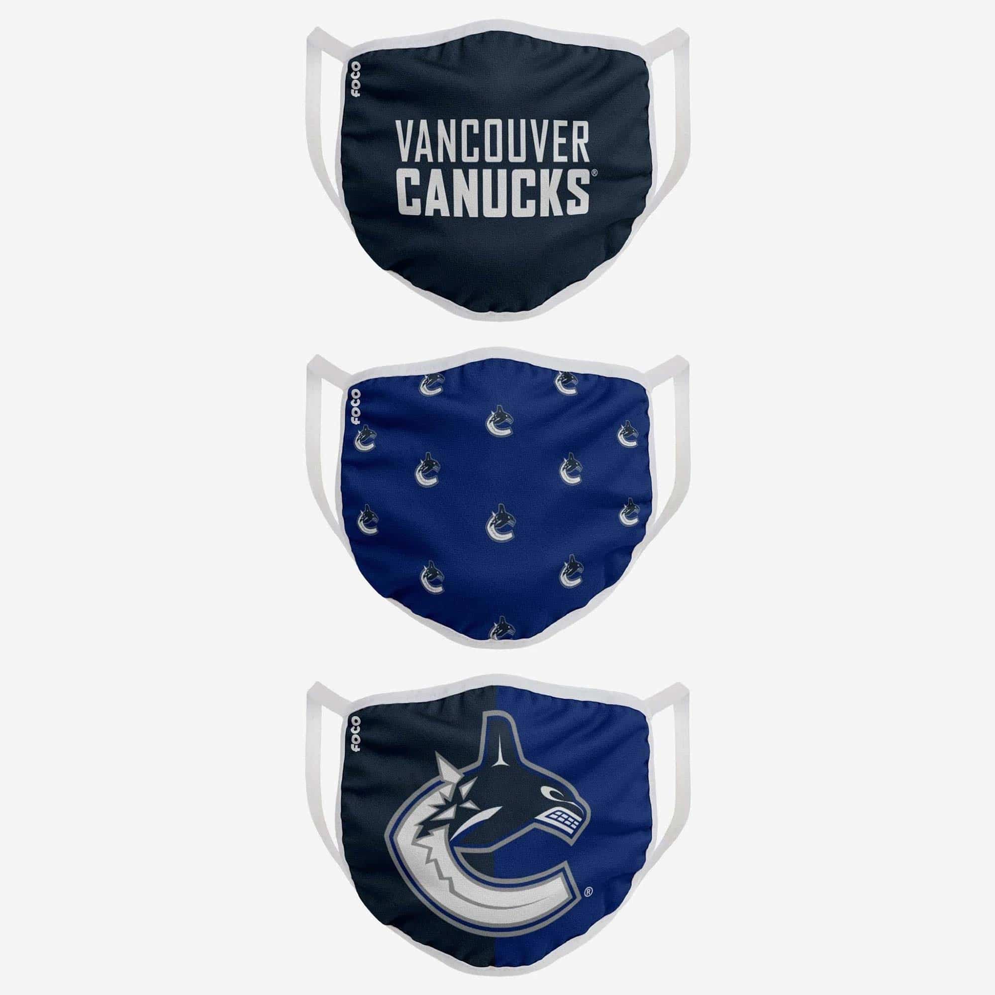Vancouver Canucks Face Covering NHL Face Mask (3-Pack)