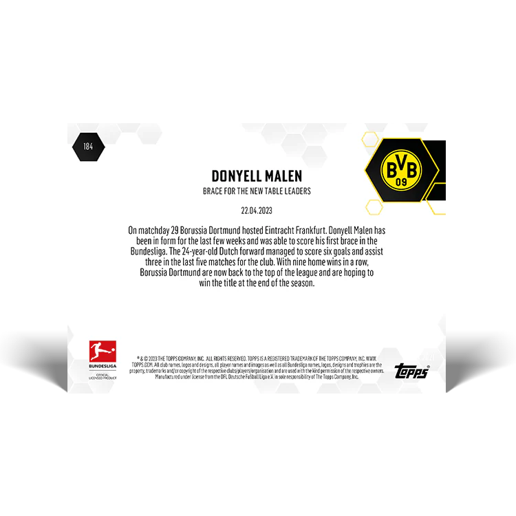 Topps UK - Brace for the new table leaders - Bundesliga TOPPS NOW® Card #184