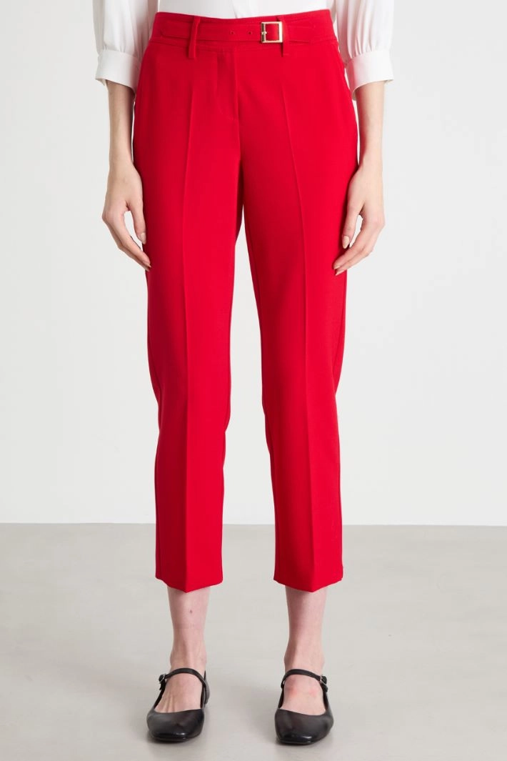 Canvas cigarette trousers - RED