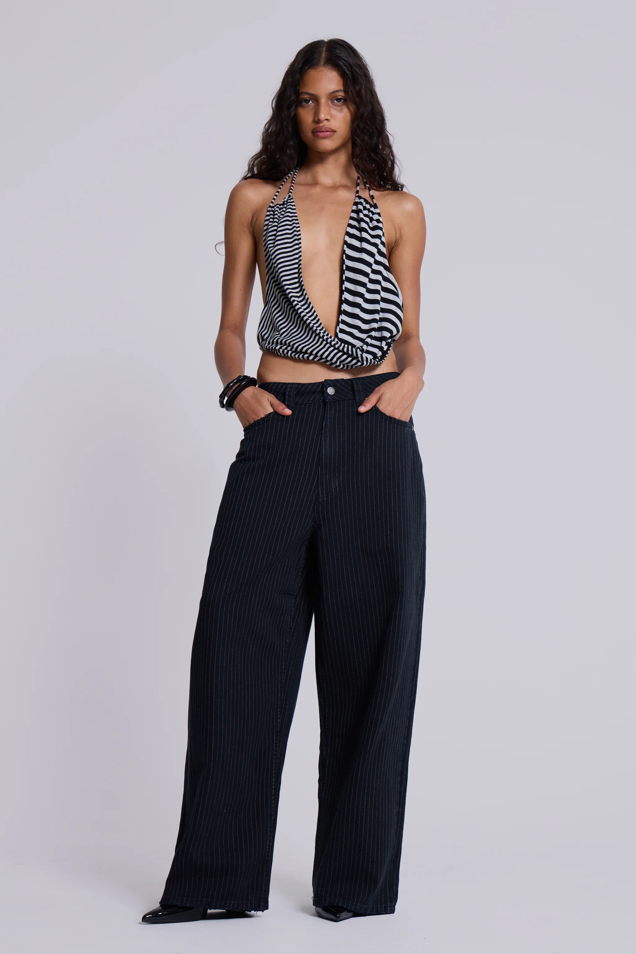 Black Pinstripe XL Colossus Jeans
