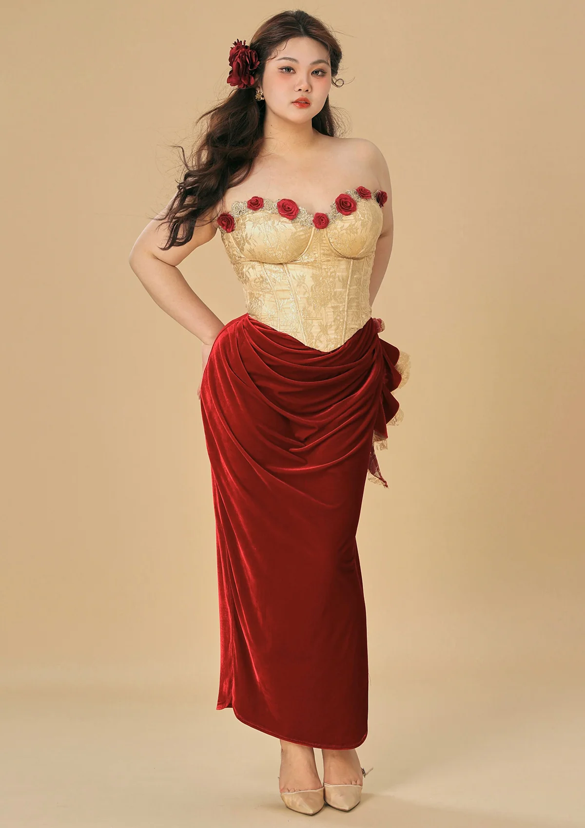 Curve & Plus Wild Rosa in Spain Corset Dress