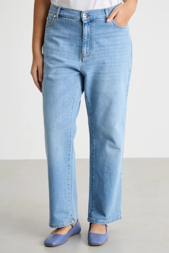 Straight cropped jeans - LIGHT BLUE